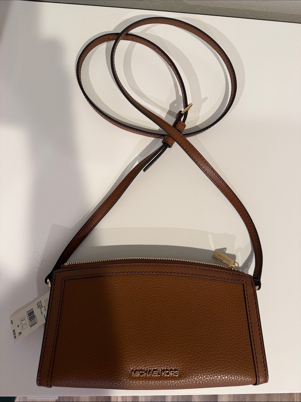 Michael Kors Tan Pebbled Leather Crossbody Bag